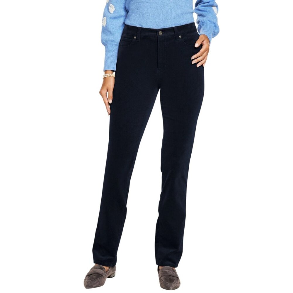 Talbots Flawless Five-Pocket Straight Corduroy Pants - Navy - 12